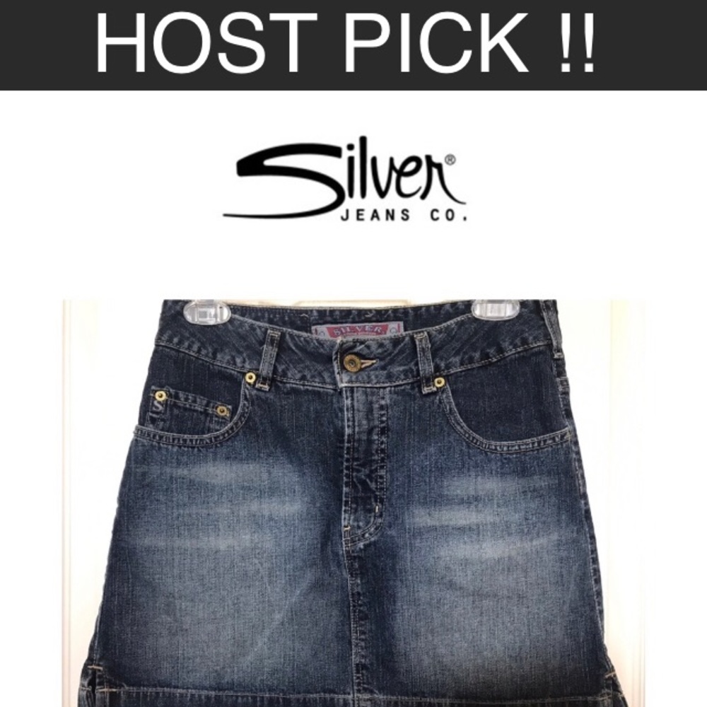 🎉HP🎉💋 Vintage 90’s Silver Brand Jean Skirt